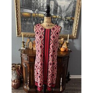 Michael Michael Kors Geometric Stretch Knit Sleeveless Dress Zipper & Jacket -L